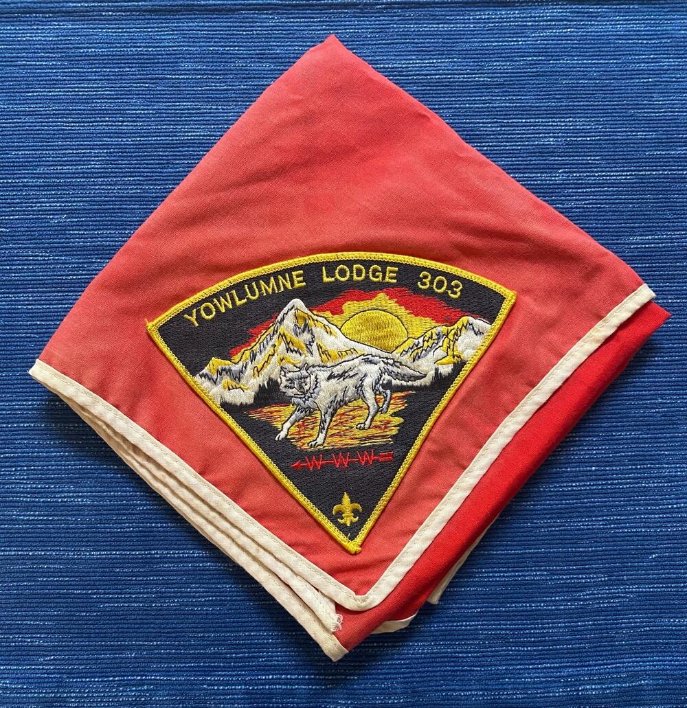 VTG 80's Boy Scout BSA Yowlumne Lodge 303 Order Of The Arrow Patch Neckerchief
